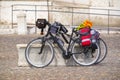 Tourist bike on a square Royalty Free Stock Photo