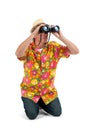 Tourist with binocular