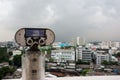 Tourist binoculars at high point view