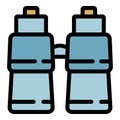 Tourist binoculars icon color outline vector