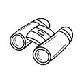 Tourist binoculars isolated on a white backgroun.long-range vision device, image intensifier optical device Royalty Free Stock Photo