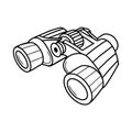 Tourist binoculars isolated on a white backgroun.long-range vision device, image intensifier optical device Royalty Free Stock Photo