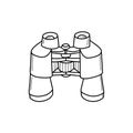 Tourist binoculars isolated on a white backgroun.long-range vision device, image intensifier optical device Royalty Free Stock Photo