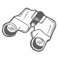Tourist binoculars isolated on a white backgroun.long-range vision device, image intensifier optical device. Vector illustration Royalty Free Stock Photo