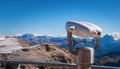 Tourist binoculars at South Tirol in front of Mountain Skyline