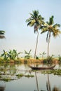 Tourist boat on Alleppey backwaters, India