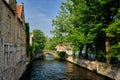 Tourist boat in canal. Brugge Bruges, Belgium Royalty Free Stock Photo