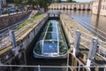 Tourist boat on the canal in Strasbourg France. Royalty Free Stock Photo