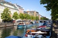 Tourist Boat in Christianshavn Canal in Copenhagen, Denmark Royalty Free Stock Photo