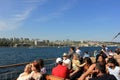 Tourist boat and cityscape of Istanbul, Turkey