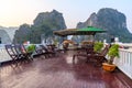 Tourist boat on Halong bay Royalty Free Stock Photo