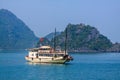 Tourist boat on Halong bay Royalty Free Stock Photo