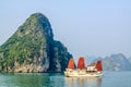 Tourist boat on Halong bay Royalty Free Stock Photo