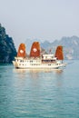 Tourist boat on Halong bay Royalty Free Stock Photo