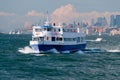 Tourist boat heading to Liberty Island Royalty Free Stock Photo