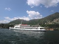 Tourist Boat on lake Como Italy Royalty Free Stock Photo