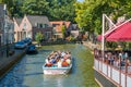 Tourist boat on Lindegracht canal in Alkmaar, Netherlands