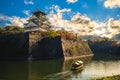 Tourist boat at the moat of osaka castle Royalty Free Stock Photo