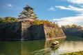 Tourist boat in the moat of Osaka Castle Royalty Free Stock Photo