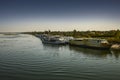 Tourist boat on nile river in Luxor - egypt Royalty Free Stock Photo