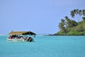 Tourist boat over Muri Lagoon Rarotonga Cook Islands