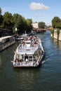 Tourist boat in Paris Royalty Free Stock Photo