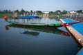 Tourist boat and reflection at rambha odisha india