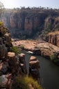 Tourist boat on a river canyon. Vertical picture. The Katherine river at Katherine gorge. Nitmiluk national park, Northern Royalty Free Stock Photo