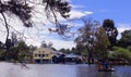 Tourist boating at kodaikanal lake near boat house.