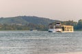 Tourist boating on the Rhine between Strasbourg and Bale