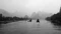 Tourist boats on the Li river, Guilin to Yangshuo, Xingping, China