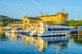 Tourist boats moored at the port vell in Barcelona, Spain...IMAGE Royalty Free Stock Photo