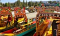 Tourist Boats in Xochimilco, Mexico Royalty Free Stock Photo