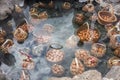 Tourist boiling eggs in hot spring at Chae Son National Park