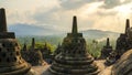 Tourist at Borobudur Temple in INdonesia