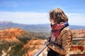 Tourist in Bryce Canyon National Park, USA Royalty Free Stock Photo