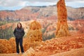 Tourist in Bryce Canyon National Park Royalty Free Stock Photo