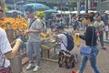 Tourist buddhist paying respect on Ratchaprasong Erawan shrine