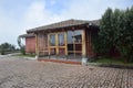 tourist building on the mountains in the vicinity Rucu Pichincha volcano, Andes mountains. Pichincha Volcano.