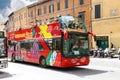 Tourist bus with passengers on street in Rome, Italy Royalty Free Stock Photo