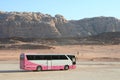 Tourist bus in Wadi Rum Royalty Free Stock Photo