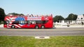 Tourist bus and WWII memorial Royalty Free Stock Photo