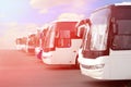 Tourist buses on parking Royalty Free Stock Photo