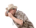 Tourist with camera Royalty Free Stock Photo