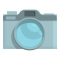 Tourist camera icon cartoon vector. Travel group