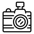 Tourist camera icon, outline style