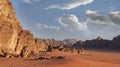 tourist camp in the famous red desert Wadi Rum in jordan