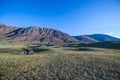 Tourist camp near a lake in the mountains of the Mongolian Altai Royalty Free Stock Photo