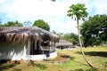 Tourist camp over Canaima Lagoon, Venezuela Royalty Free Stock Photo