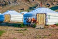 Traditional yurts called gers in tourist camp, Mongolia